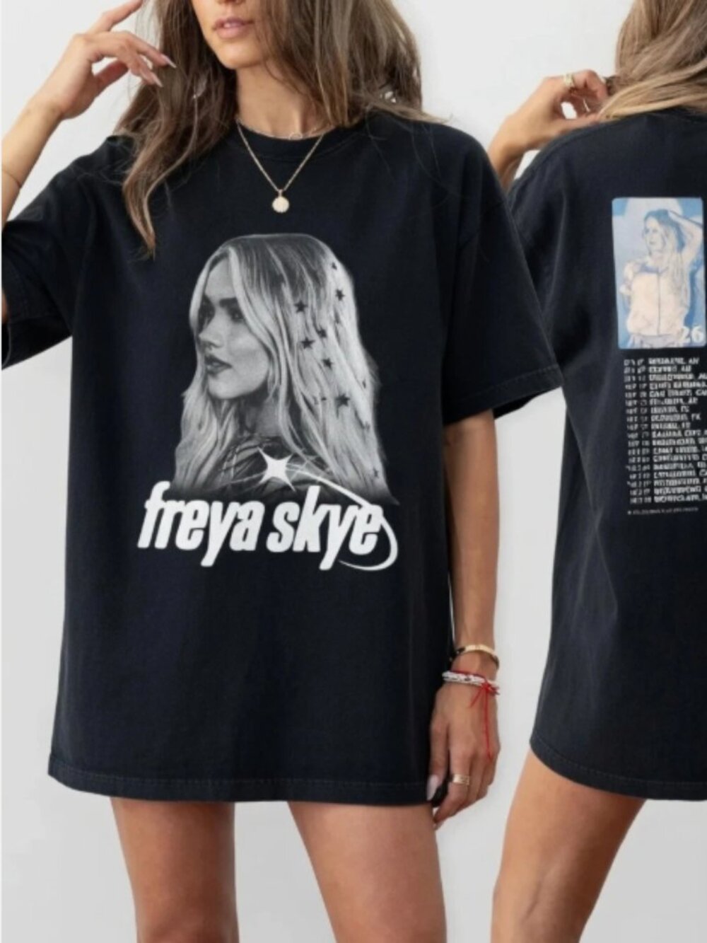 Freya Skye Stars Align Tour Shirt, Two Sided Concert Band Tee, New Music Tee